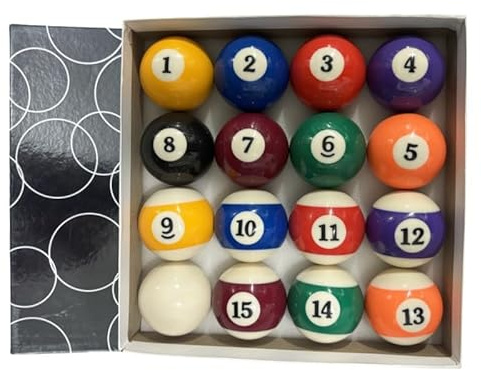 Sinsilvie Pool Balls Set,Pool Table Ball,RED & YELLOW 2 UK Competition Set,2″,2-1/16″, 2-1/4″Multi-size Pool Billiards Set (Various, 2“ (50.8mm))