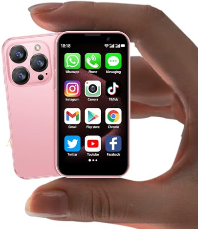 BLKE S Mini smartphone con touch screen HD da 3,0, mini telefono Android sbloccato, riconoscimento facciale, Wifi, GPRS, corpo ultrasottile per bambini, cellulare con Quad-Core Rosa