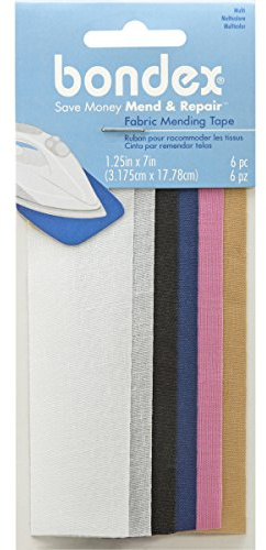 WRIGHTS Iron-On Mending Tape, 7 by 1-1/4-Inch, Multicolor, Package of 6 (230 015-001)