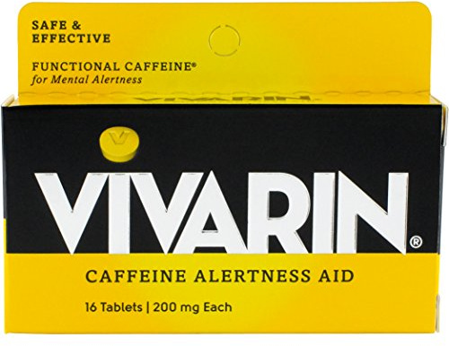 Vivarin, Caffeine Pills, 200mg Caffeine in Each Tablet, Safely and Effectively Helps You Stay Awake, Alertness Aid, Energy Supplement, 16 Tablets - 1 Pack