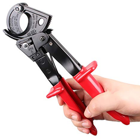 LUBAN Ratschenkabelschneider HS-325A, Kabelschneider zum Schneiden von Kupfer- und Aluminiumkabel bis zu 240 mm², Handwerkzeug mit Ratschenprinzip, Drahtkabelschneider, Ratschenschneider