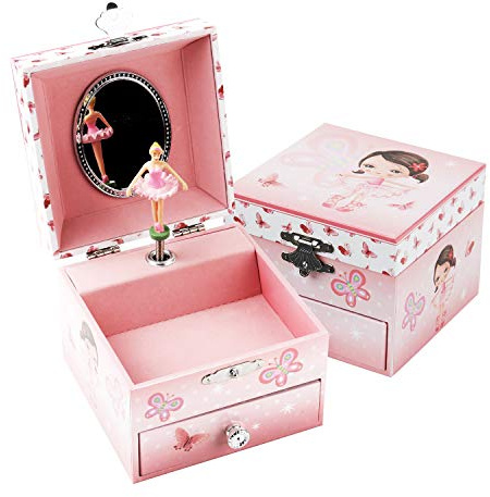 TAOPU Boîte à Bijoux Musicale avec Tiroir et Boîte à Musique Ballerine étui de Rangement de pour Filles