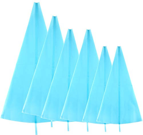 TUPARKA 6 Pack Reusable Silicone Piping Bags, Icing Piping Cream Pastry Bag DIY Cake Decorating Tools