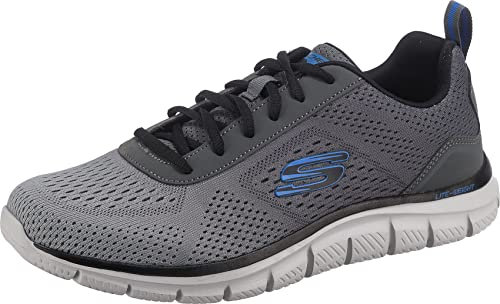 Skechers Men's Track Ripkent Sneaker, Charcoal Mesh/Black Trim, 7.5 UK