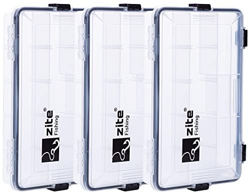 Zite Wasserdicht Angelbox 27x17x5cm - Tackle Box Angelzubehör - 3er Set, Köderbox Angelboxen Angel Köder Boxen