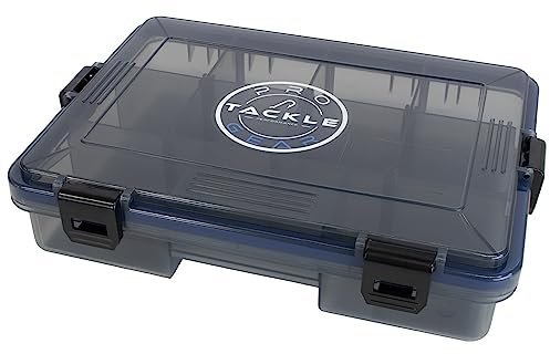 Pro Tackle Lure Box Shallow Köderbox Kunstköderbox Tacklebox Angelbox, grau, wasserdicht (Small - 23 x 17,5 x 5 cm)