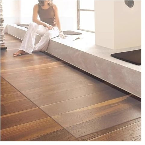 HAIXHX Bambusteppich Transparente Teppichschützer, Verschleißfeste Teppiche im Innenraum, Küche, Hochverkehrsgebiete mit PVC wasserdichtem Stuhlschutz (Color : WxH, Size : 150x300cm/4.9x9.8ft)