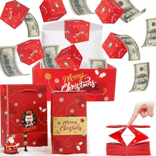 Caja de regalo sorpresa explosiva de 12 piezas para dinero, nueva caja sorpresa de Navidad 2026 con tarjeta de felicitación, caja de regalo desplegable para cumpleaños, aniversario, San Valentín