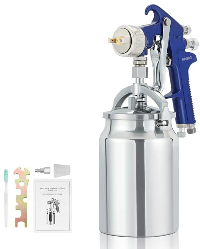 AutoViteX 34 Ounce Siphon Feed Spray Gun with 2.0 mm Copper Nozzle, Professional HVLP Air Paint Sprayer for Automotive Refinishing, Furniture Spraying and Heavy-Duty Coatings