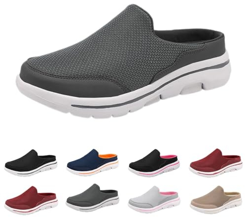 Herr Slip On trädgårdsskor herr dam träskor trädgårdsskor andningsbara nät strand sommar rygglösa mules för utomhusvandring promenader platt botten vardagliga tofflor snabbtorkande skor män