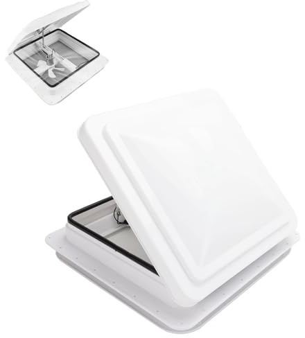 Finestra Per Tetto Camper 40x40 cm Oblò Apribile Manualmente Con Ventilazione Forzata Silenziosa e Zanzariera x Roulotte Camping Lucernario Caravan
