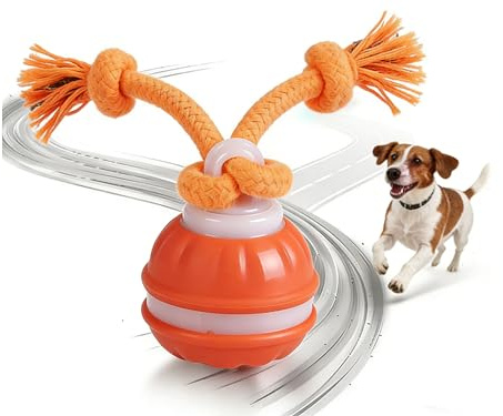Giocattolo interattivo per cani, palla intelligente e interattiva, ricaricabile, con corde da masticare, mantiene il cane attivo, impegnato e soddisfatto, giocattolo ricaricabile per tutti i cani (A)