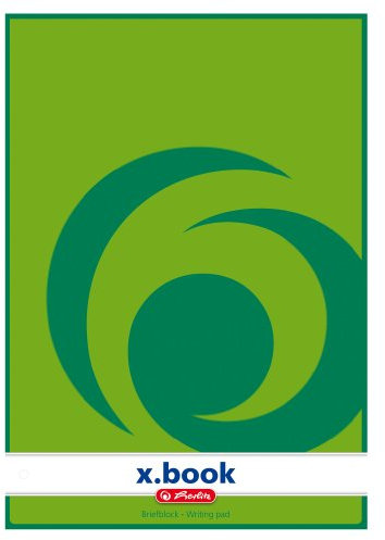 Herlitz Briefblock x.book A4, blanko, 100 Blatt, ungelocht, 5 Stück