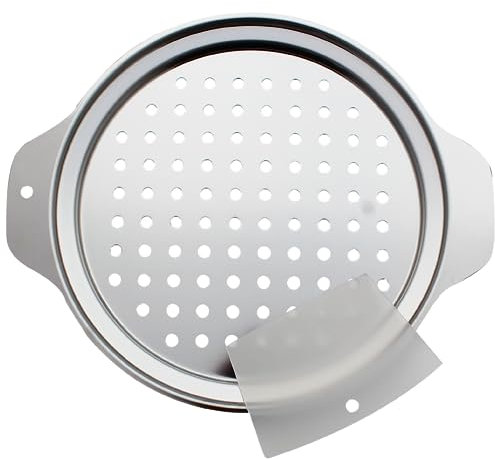 Zoie + Chloe Spätzle Maker Deckel mit Schaber - Einfach zu bedienende Spätzlepresse für traditionelle deutsche Knödel & Eiernudeln - Spülmaschinenfest, Premium Edelstahl - Rundes Sieb, 10,7 x 12,8 x