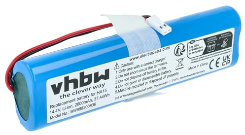 vhbw Akku kompatibel mit Medion MD18500, MD18501, MD18600 Staubsauger Home Cleaner Heimroboter (2600mAh, 14,4V, Li-Ion)