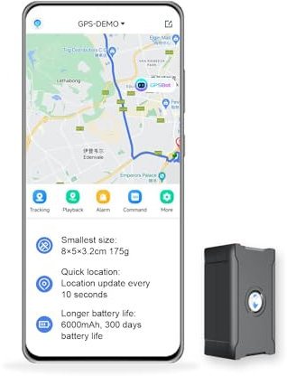 Localizador GPS para Coches, Motos y Perros, 90 Días en Espera 6000mAh, Alarma Antirrobo, Seguimiento Global en Tiempo Real - Tarjeta SIM Gratuita, App Incluida, Rastreador GPS Oculto