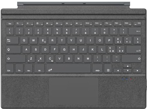 MoKo Tastiera Italiana Compatibile con Microsoft Surface PRO 7 Plus/PRO 7/PRO 6/PRO 5/4/3, Tastiera Bluetooth con Layout QWERTY, Sottile e Girevole, Batteria Ricaricabile Integrata, Grigio granuloso