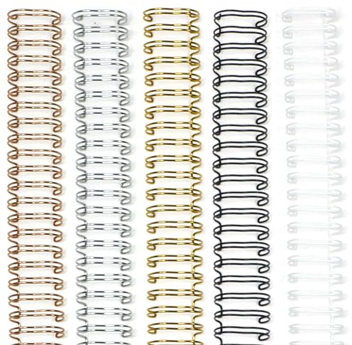 RAYSON Dorsi per rilegatura a spirale, 34 anelli, colori misti, 105 fogli, passo 3:1, 15,9 mm, A4, Confezione 50 pezzi