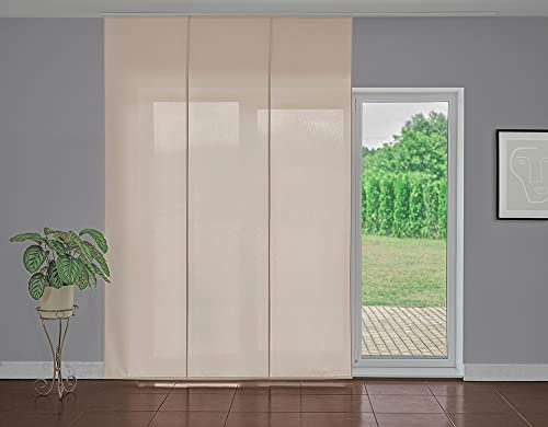 Deco Italia Tenda a pannello scorrevole Beige tinta unita | Pannello da L 60 x H 175 cm, Semi-filtrante