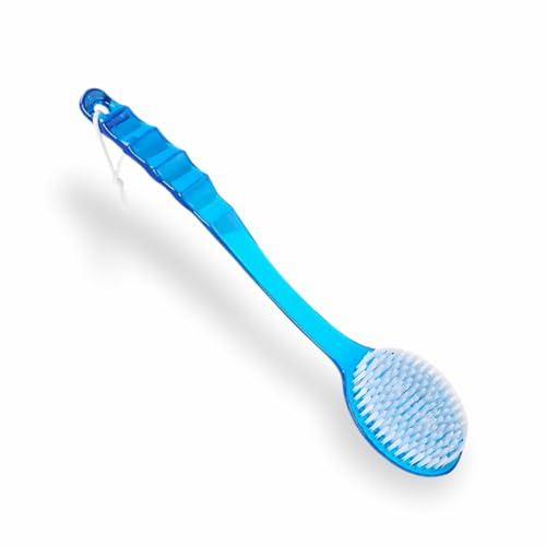 Body Brush Exfoliating Bath Brush Shower Sponge Back Scrubber Long Nonslip Handle Wet Dry Soft Bristle Shower Brush Massager Skin Exfoliating Sponge for Circulation Cellulite and Dry Skin (1pc)