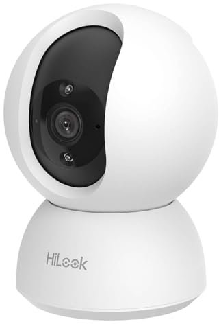 HiLook Telecamera di sorveglianza, per interni, WiFi, 2 MP, H.265+, visione notturna, con audio bidirezionale, rilevamento del movimento, riconoscimento umano, microfono e altoparlante, perfetta per