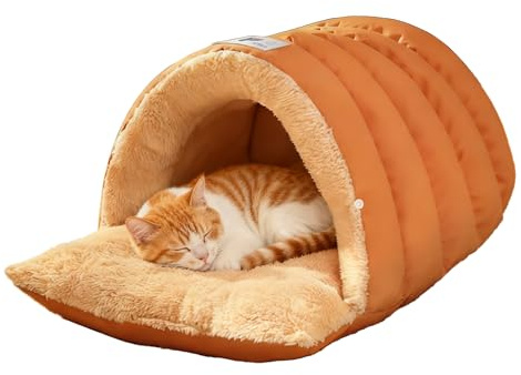 Dog Bed - Semi-Closed Windproof Nest, Washable Pet Mat, Cosy Cave for Puppies and Dogs, Sleeping Place for Indoor and Outdoor Use, Home, Travel, Living Room, Bedroom, Floor