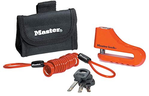 Master Lock 8304EURDPS Antifurto Moto Bloccadisco, Perno con Diametro 10.4 cm, Rosso
