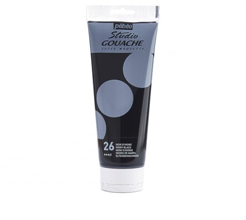 PEBEO 220 ml Studio Gouache, Ivory Black, 270-026