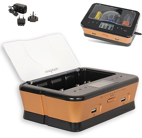 Cargador de batería Universal C/D/AA/AAA / 6LR61 NiCd NiMH + alcalinas + USB