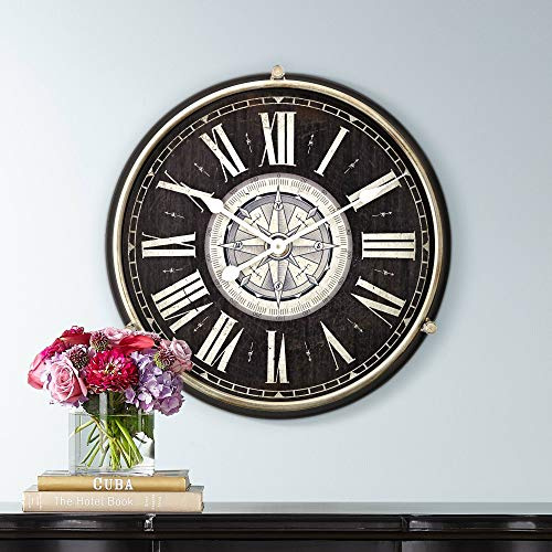 Dahlia Studios Carson 21 1/4 High Glossy Black Round Metal Wall Clock