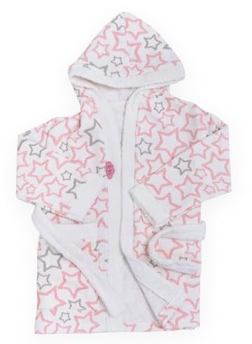 Ti TIN Albornoz Niña o Niño - Algodón Rizo Suave y Absorbente - Bata de Baño Infantil con Capucha, Cinturón y Bolsillo
