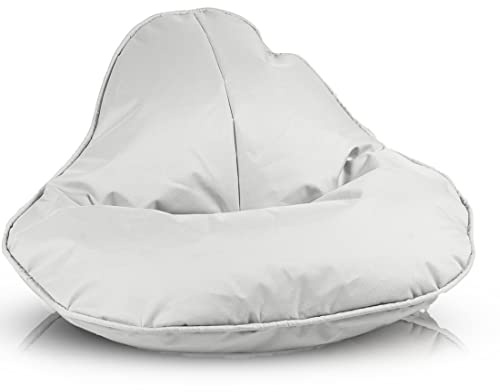 Ecopuf Frog - sittsäck med päron, fluffig fåtölj med stoppning - för hem och utomhus, för barn och vuxna, hållbar polyester, slitstark – 120 x 80 cm, vit Nc3