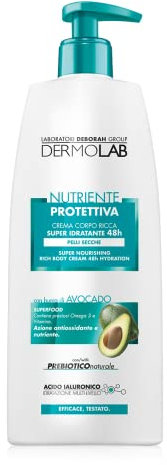 Dermolab - Crema Corpo Ricca, Nutriente e Protettiva 48H, per Pelli Secche, Effetto Idratante e Nutritivo, Combatte la Disidratazione della Pelle Nutrendola a Fondo, Dermatologicamente Testato, 400 ml