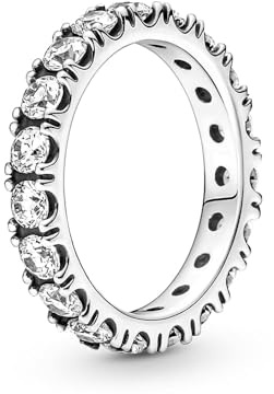 PANDORA Timeless Women's Sterling Silver Sparkling Row Eternity Ring, Size 54, No Box
