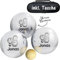 KDO MAGIC - Boccia Kugeln personalisiert - 3 Kugeln 720g - Pétanque - Kostenlose Tasche - Geschenkidee für Herren, Geburtstag, Vatertag (Motiv: Triplett)