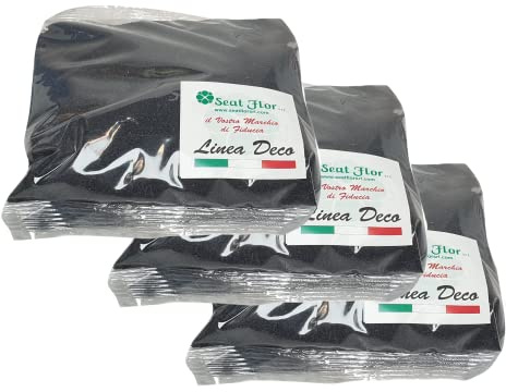 Sabbia colorata, sabbia per decorazione vasi 0,5 mm sacchetto da 3 kg (25 colori disponibili) (nero)