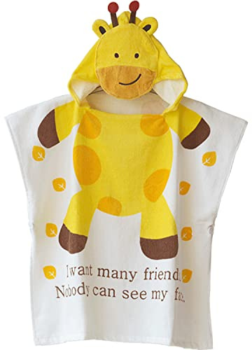 Toallas de playa con capucha para niños y niñas, Toalla de baño para niños, cobertor ultrasuave, capa, toalla para bebé, Poncho, secado rápido, piscina, cobertor de natación, amarillo S 2-4 años