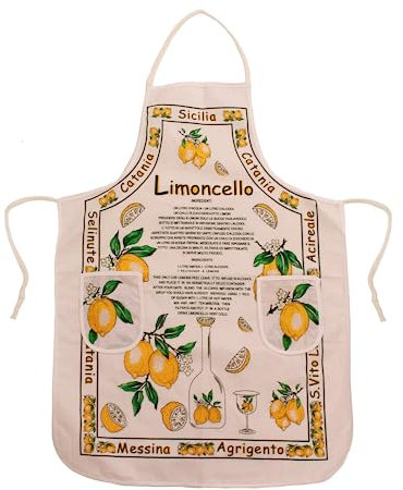 Viterbo Biancheria Set 12 Grembiuli Da Cucina In Panama Gold Limoncello Limoni 60x82Cm 7930