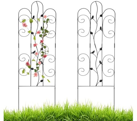 CMJYMX Gartenspalier, Unterstützender Pflanzenständer für Kletterpflanzen im Außen- und Innenbereich, Topfpflanzen Rankgitter, Blumen, Gemüse Rankhilfe Und Weinreben, Tomaten, 2er-Pack