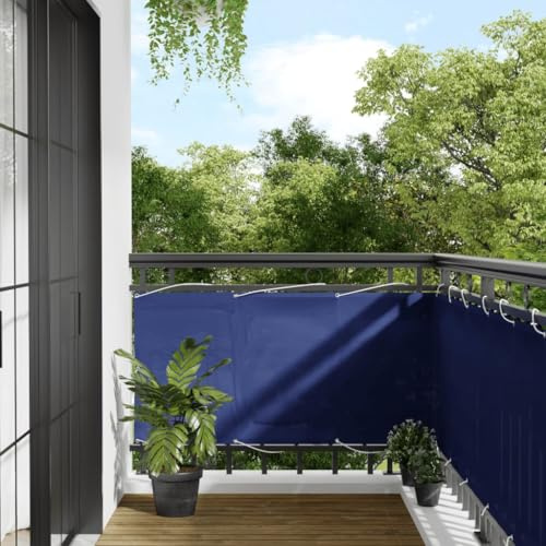 vidaXL Balkon Sichtschutz, Balkonbespannung mit Ösen Seil, Wasserfeste Balkonabdeckung, Balkonverkleidung für Balkon Terrasse, 75x700cm Blau 100% Polyester-Oxford