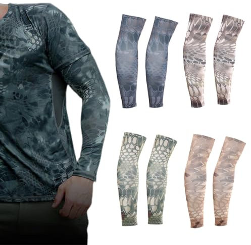 KSJEHW 4 pares de brazaletes deportivos unisex transpirable brazo radiador anti-UV protección para ciclismo, pesca, baloncesto, senderismo, correr, trabajo al aire libre