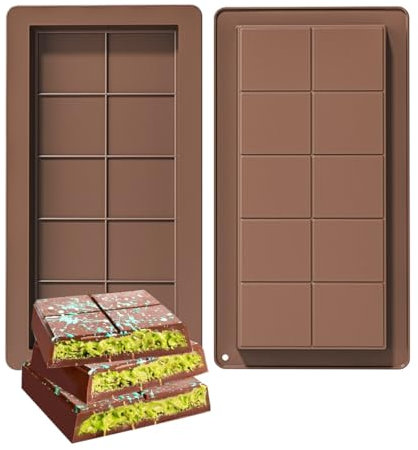 WBZOWRB Molde De Silicona, Molde De Turrón De Chocolate Profundo, 2 Piezas