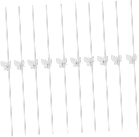 TOGEVAL Estacas para Plantas Transparentes De Plástico Soporte para Orquídeas y Plantas Trepadoras 40 Cm 10 Unidades Incluye 10 Clips para Flores Adecuado para Jardines y Decoración