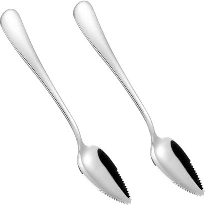 Dianeil Grapefruitlöffel 2 Stück Obstlöffel Edelstahl Kiwilöffel Spülmaschinenfest mit Gezacktem Rand Dessertlöffel Fruchtlöffel für Babynahrung