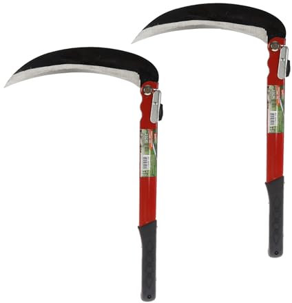 A2ZWORLD - Hoz plegable de 39 cm para jardinería multiusos, para deshierba, guadaña de seguridad portátil para excursionismo de emergencia, herramientas para hoz, hoja de 21 cm