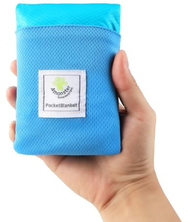 KITDAHOM Esterilla Playa - Manta Picnic - Manta para Picnic, 150 × 110 cm, de Nylon, Superligera, Antiarena, Resistente a Roturas y Abrasión, Ideal para Viajes, Camping, Playa y Senderismo (Azul)