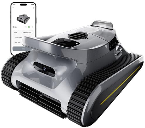 Cordless Robotic Pool Cleaner -Pool Vacuum 180W Brushless Motor, 45,000Pa Suction, Wall Climbing, Sonar Navigation, 3 Modes Automatic Pool Robot for Inground & Above-Ground Pools Up to 2150 Sq. Ft.