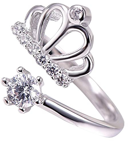 TOVINANNA Verstellbarer Kronenring Mit Kristallen Für Damen Eleganter Schmuck Für Geburtstag Partys Und Tägliches Tragen Für Teenager Und Modebewusste Frauen