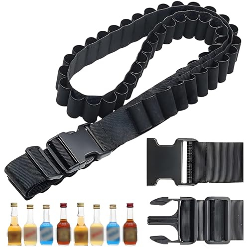 Begonia jägarmästare St Berentzen bälte 27 slots, 130 cm justerbar knackare bälte, svensexa män presenter, mini underberg supa pgadget tapp, karneval party snapsbälte