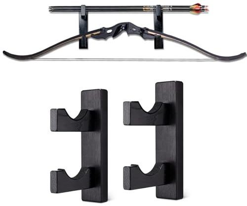 WLSANX Support mural en bois, support pour archet, support mural universel pour arc, accessoires de tir à l'arc, arc long, présentoir d'arc – Pas d'arc (deux couches)